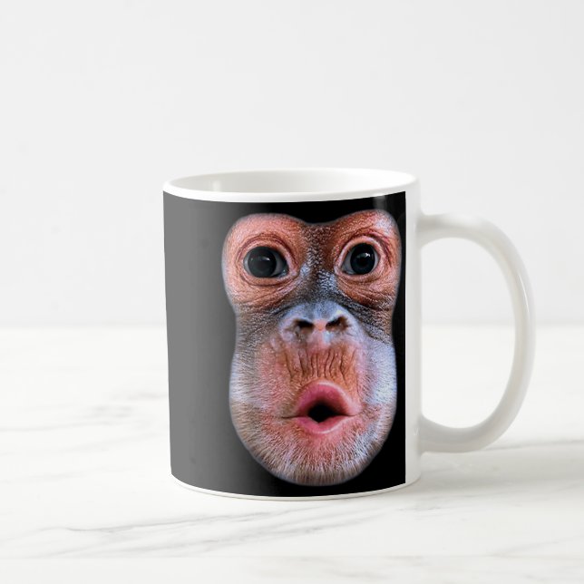 Funny Monkey Blowing Stomach Face, Monkey Blow Sto Kaffeetasse (Rechts)