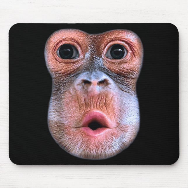 Funny Monkey Blowing Stomach Face, Monkey Blow Sto Mousepad (Vorne)