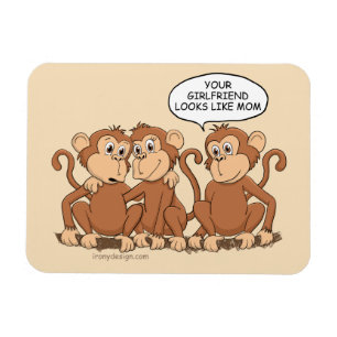 Funny Monkey Cartoon Design Magnet