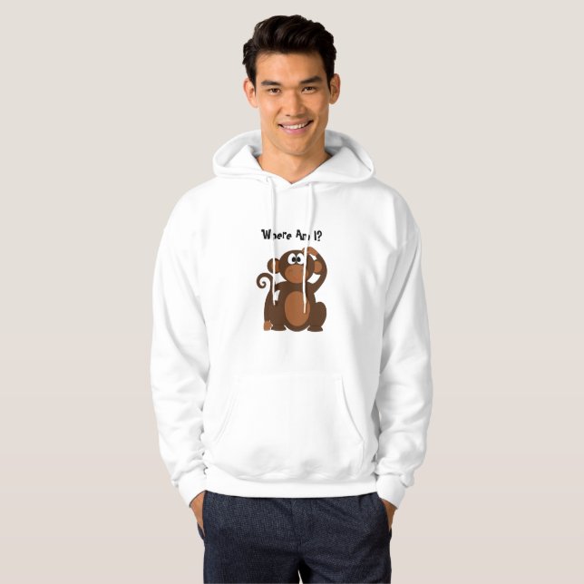 Funny Monkey Cartoon Hoodie (Vorne ganz)