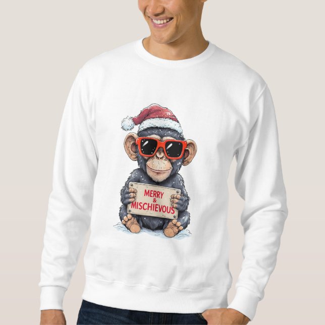 Funny Monkey Christmas Sweatshirt (Vorderseite)
