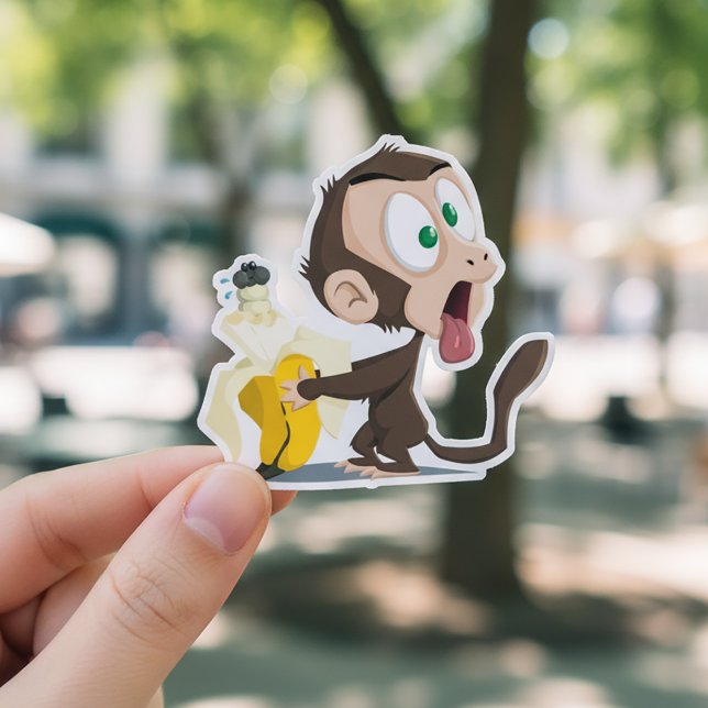Funny Monkey Custom-Cut Vinyl Sticker (Von Creator hochgeladen)