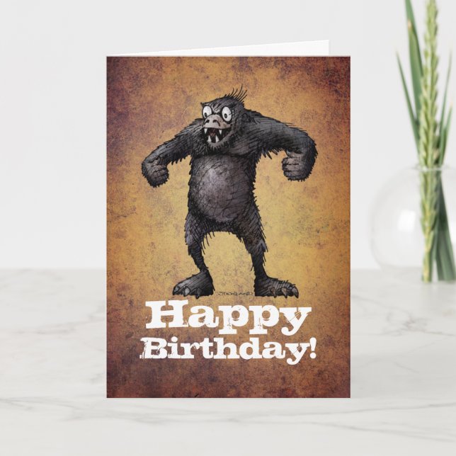 Funny Monkey Custom Gorilla Happy Birthday Karte (Vorderseite)
