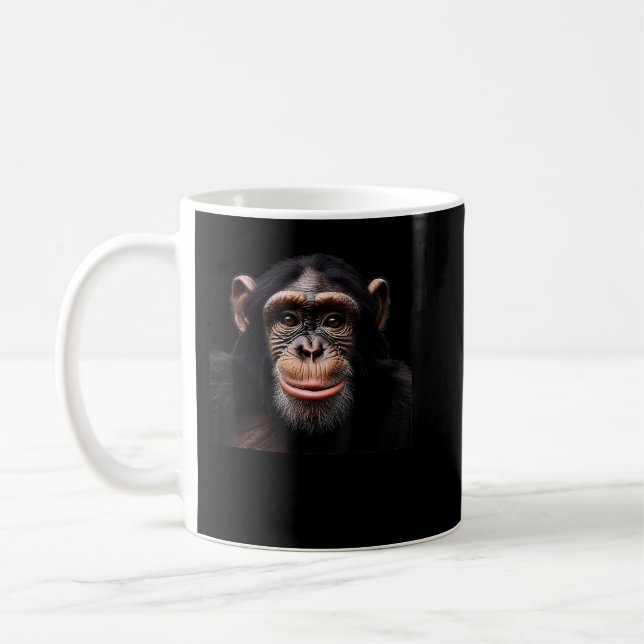 Funny Monkey Face Chimpanzee Kaffeetasse (Links)