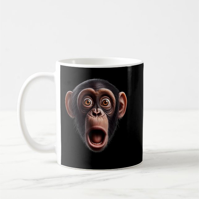Funny Monkey Face Schimpanse Kaffeetasse (Links)
