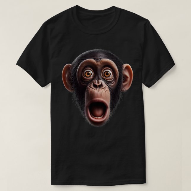 Funny Monkey Face Schimpanse T-Shirt (Design vorne)