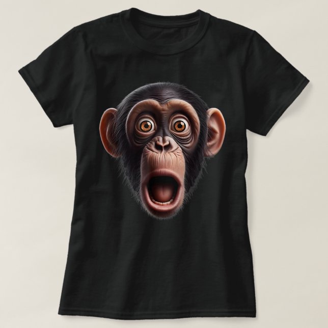 Funny Monkey Face Schimpanse T-Shirt (Design vorne)