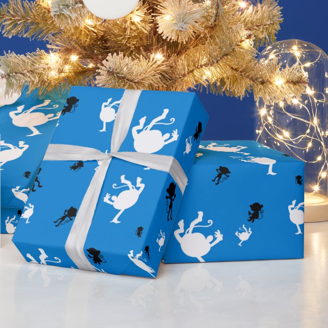 Funny Monkey Geschenkpapier (Feiertage)