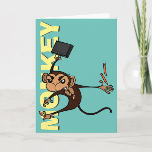 FUNNY MONKEY GREETING CARD KARTE