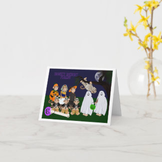 Funny Monkey Halloween Folded Greeting Card Karte