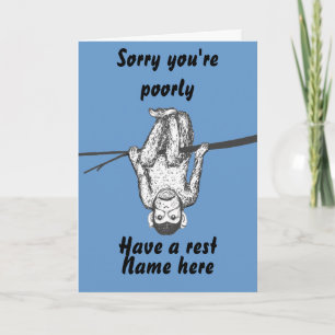 Funny Monkey hängt aus Get Well Card anpassen Karte