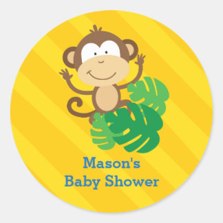 Funny Monkey im Dschungel Personalisierter Sticker