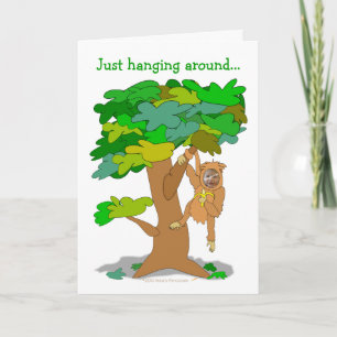 Funny Monkey in einer Tree Custom Foto Template Karte
