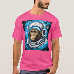 Funny Monkey in Space Funny Men Women Vintage () T-Shirt