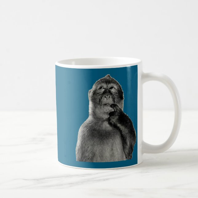 Funny Monkey Meme With Retro Odore Humor Art Style Kaffeetasse (Rechts)