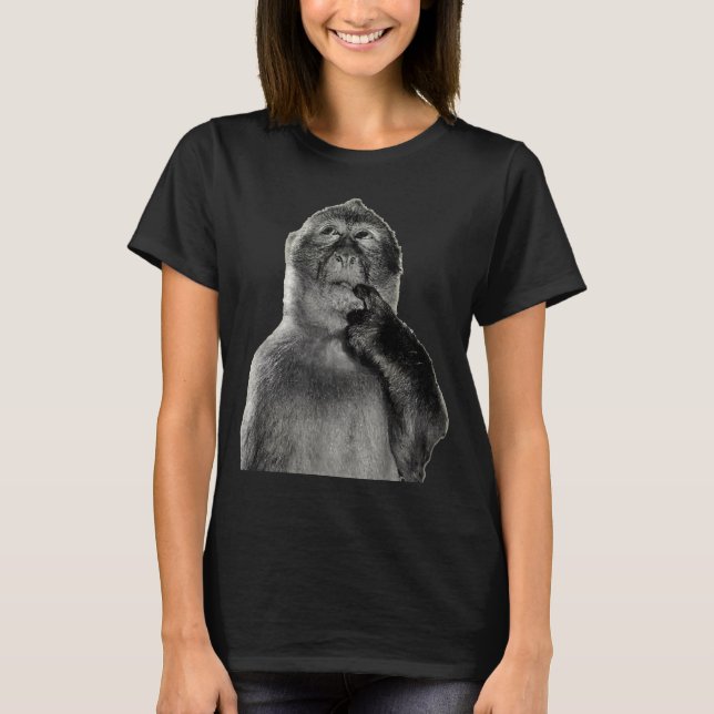 Funny Monkey Meme With Retro Odore Humor Art Style T-Shirt (Vorderseite)