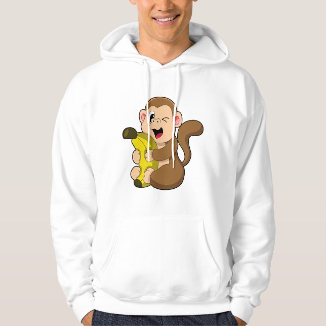 Funny Monkey mit Banana Hoodie (Vorderseite)