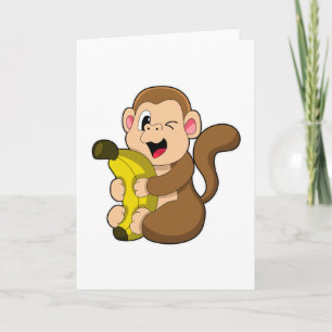 Funny Monkey mit Banana Karte