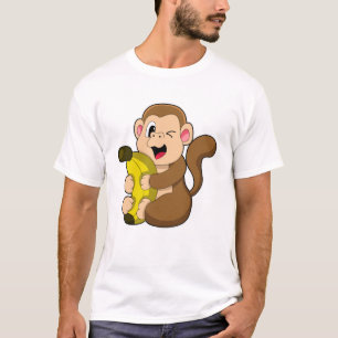 Funny Monkey mit Banana T-Shirt