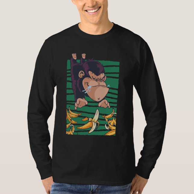 Funny Monkey mit Bananen T-Shirt (Vorderseite)