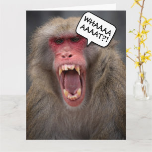 FUNNY MONKEY OVER HILL BIRTHDAY GREETING CARD KARTE
