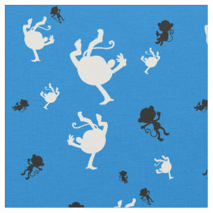 Funny Monkey Pattern Fabric - Spielerisches Jungle Stoff