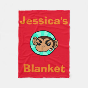 FUNNY MONKEY PERSONALISIERT FLEECE BLANKET