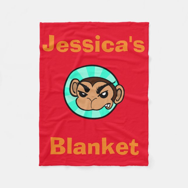FUNNY MONKEY PERSONALISIERT FLEECE BLANKET (Vorderseite)