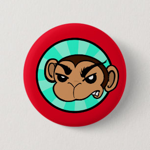 FUNNY MONKEY ROUND BUTTON RÜCKKOPF