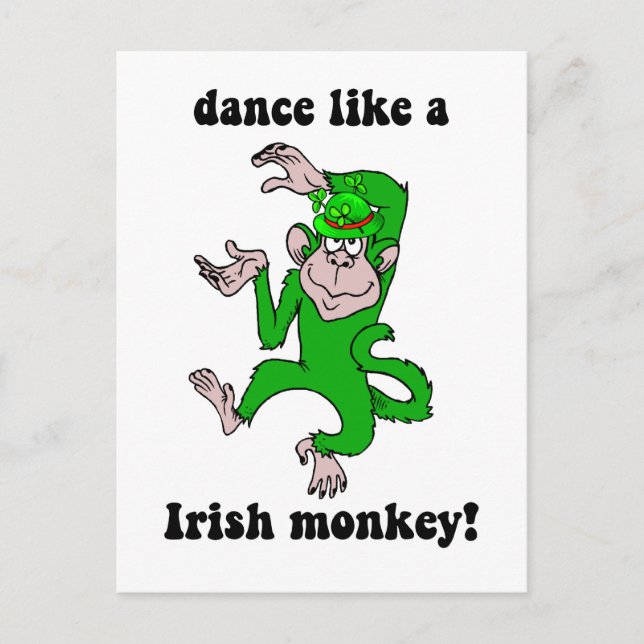 Funny Monkey St Patrick's Day Postkarte (Vorderseite)