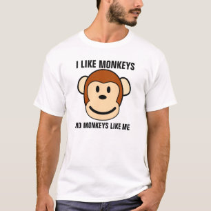 Funny Monkey T - Shirt, ICH MAG MONKEYS T-Shirt