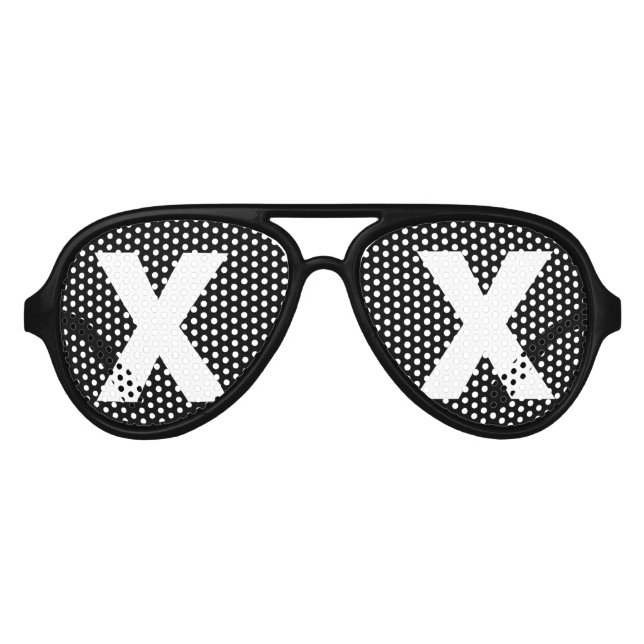 Funny Monogram Initial Buchstaben Party-Schatten Sonnenbrille (Vorderseite)