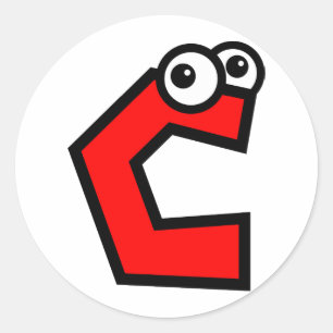 Funny Monogram Letter C Runder Aufkleber