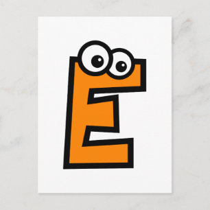 Funny Monogram Letter E Postkarte