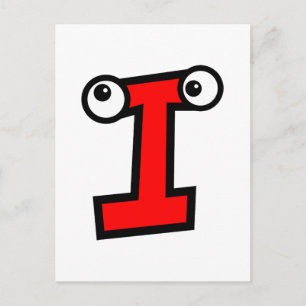 Funny Monogram Letter i Postkarte