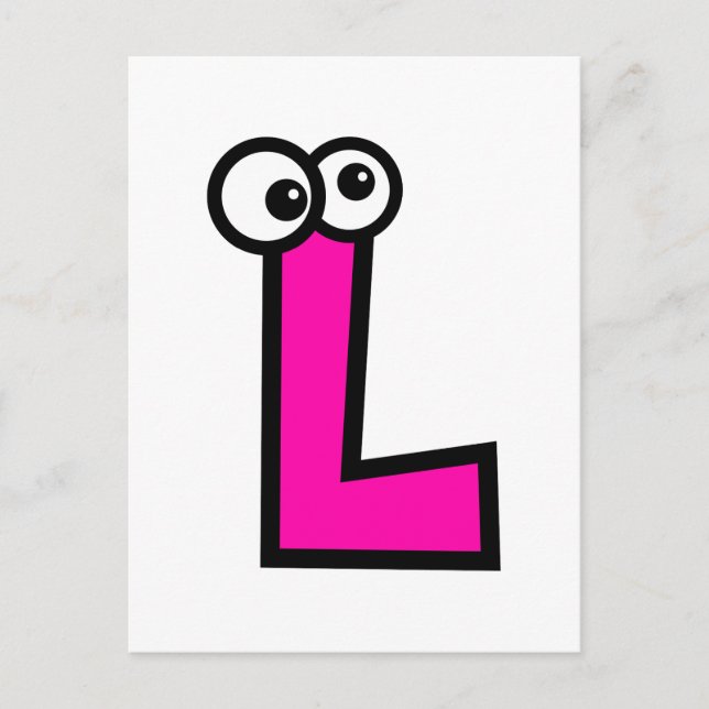 Funny Monogram Letter L Postkarte (Vorderseite)
