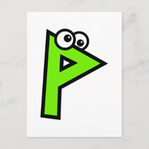 Funny Monogram Letter P Postkarte