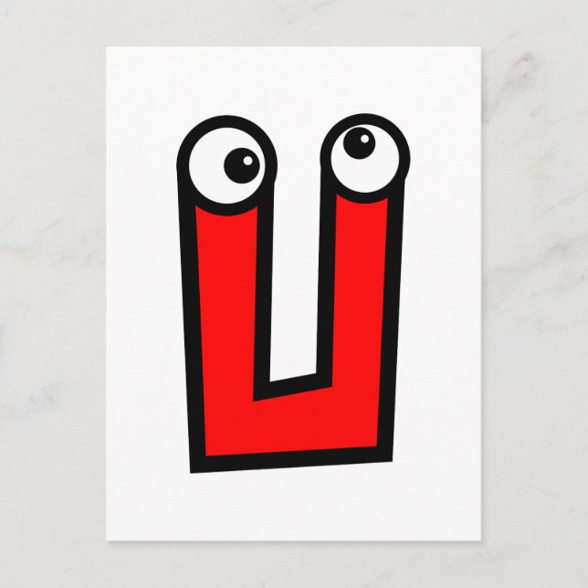 Funny Monogram Letter Postkarte (Vorderseite)
