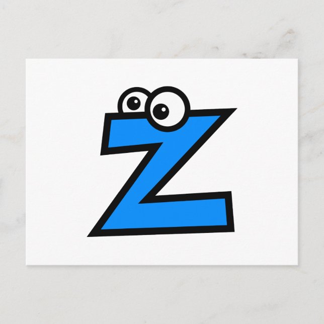 Funny Monogram Letter Z Postkarte (Vorderseite)