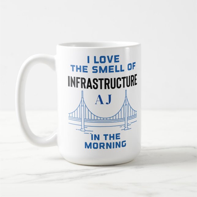 Funny Monogram Zivil Engineering Bridge Engineer Kaffeetasse (Links)
