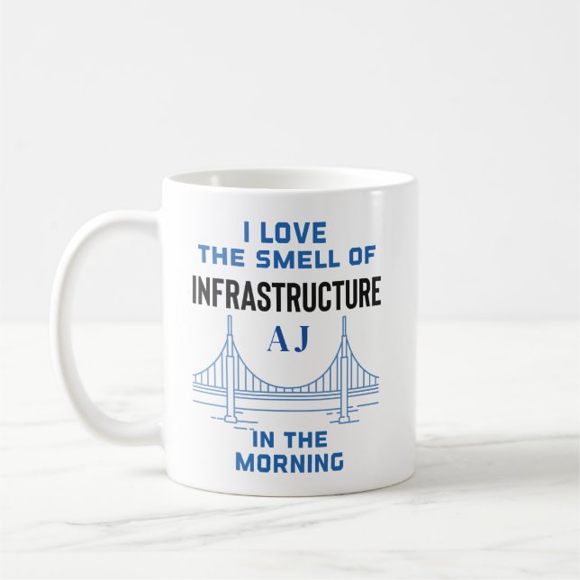 Funny Monogram Zivil Engineering Bridge Engineer Kaffeetasse (Links)
