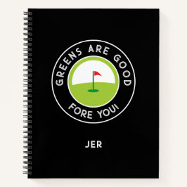 Funny Monogrammed Golf Log Game Day Progress  Notizbuch