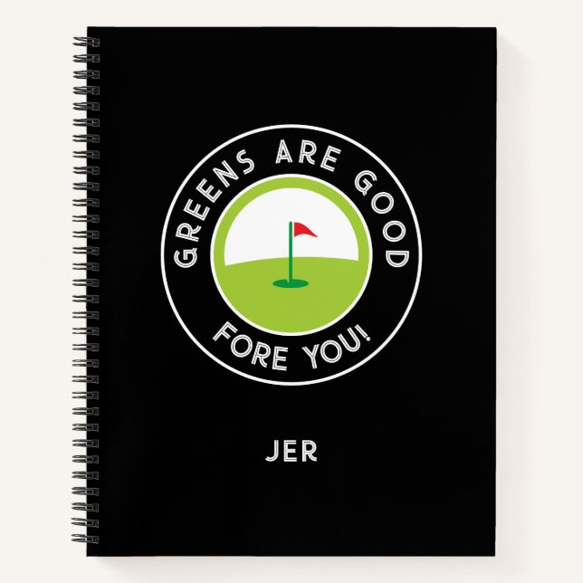 Funny Monogrammed Golf Log Game Day Progress  Notizbuch (Vorderseite)
