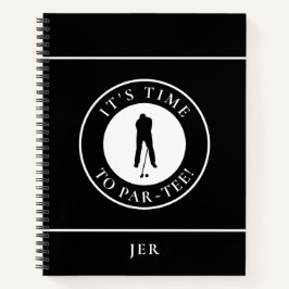 Funny Monogrammed Golf Log – Par Tee Black Golfer Notizbuch