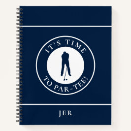 Funny Monogrammed Golf Log – Par Tee Blue Golfer Notizbuch