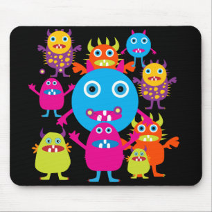 Funny Monster Bash Niedliche Kreaturen Party Mousepad