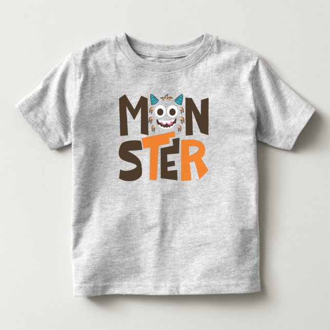 Funny Monster Face Typografy T-Shirt (Vorderseite)