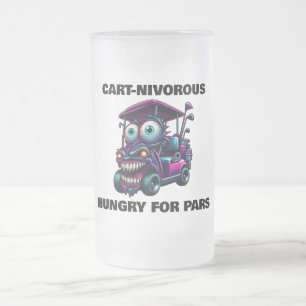 Funny Monster Golf Cart Geschenk Sport Fans Mattglas Bierglas