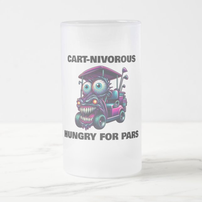 Funny Monster Golf Cart Geschenk Sport Fans Mattglas Bierglas (Mittel)