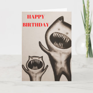 FUNNY MONSTER HAPPY BIRTHDAY CARD KARTE